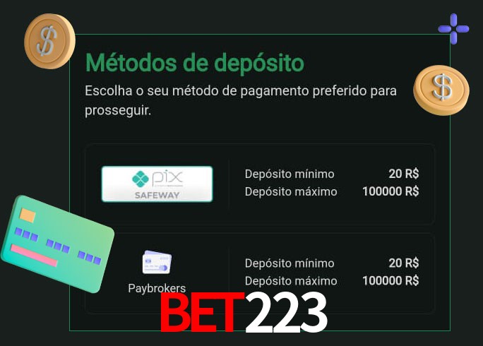 O cassino bet223 oferece uma grande variedade de métodos de pagamento